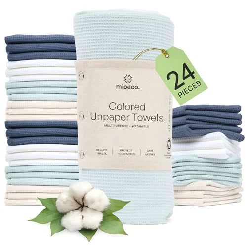Long-Lasting 24 Pack Reusable Kitchen Paper Towels 24 Count Elite