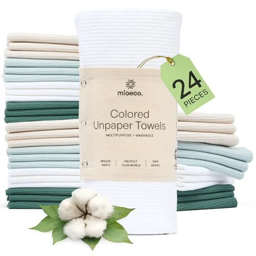 Easy-to-Use 24 Pack Reusable Kitchen Paper Towels 24 Count Powerful