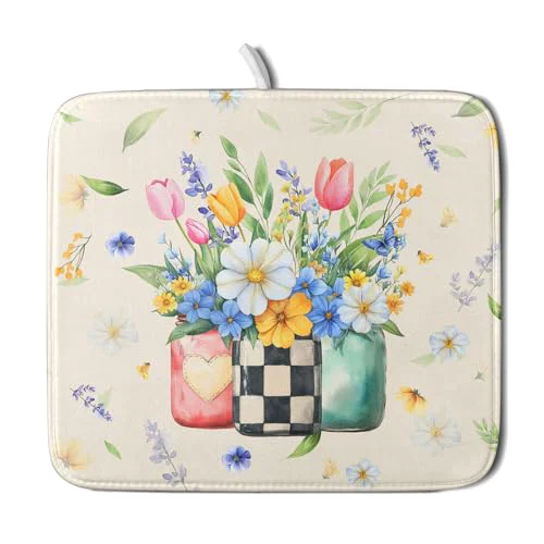 Outstanding Spring Flower Vases Dish Drying Mat for Countertop Professional
