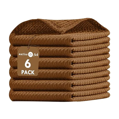 Solid 6 Pack Waffle Dish Cloths 6 Count Premium