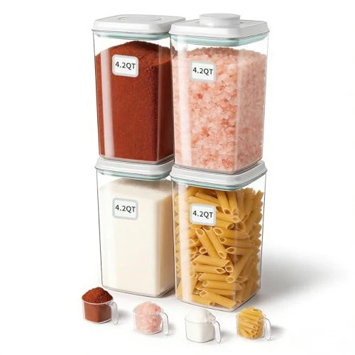 Healthy Airtight Food Storage Containers Set with One 4 Count Contemporary