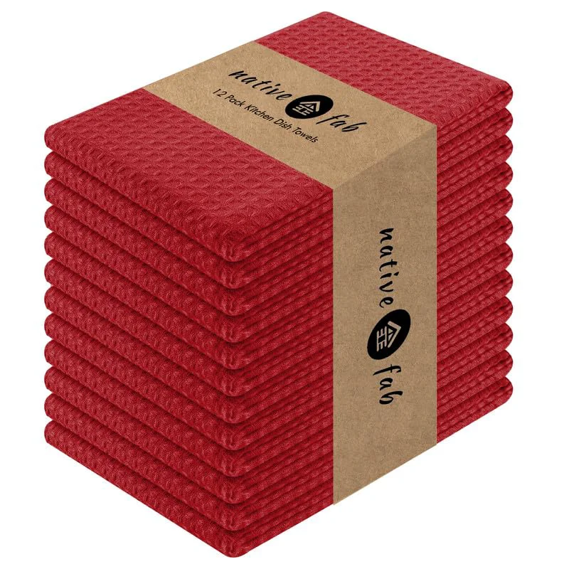Stylish Waffle Weave Dish Towels 12 Pack 12 Count Official