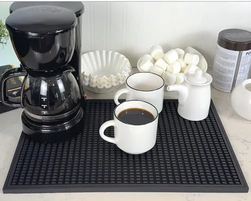 Minimalist Espresso Tamping Mat 18x12 Black Efficient