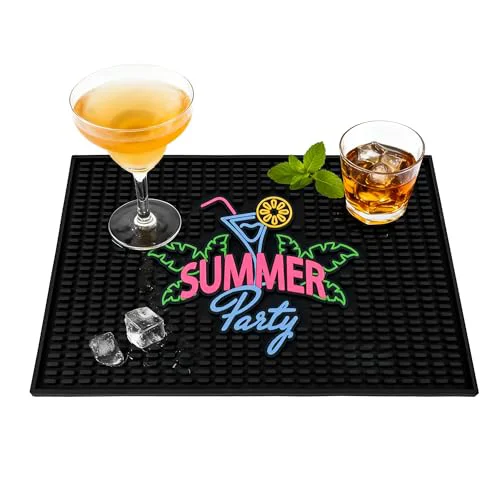 Next-Generation Neon Tiki Black Bar Mat 18 x 12 Inch Top-Quality