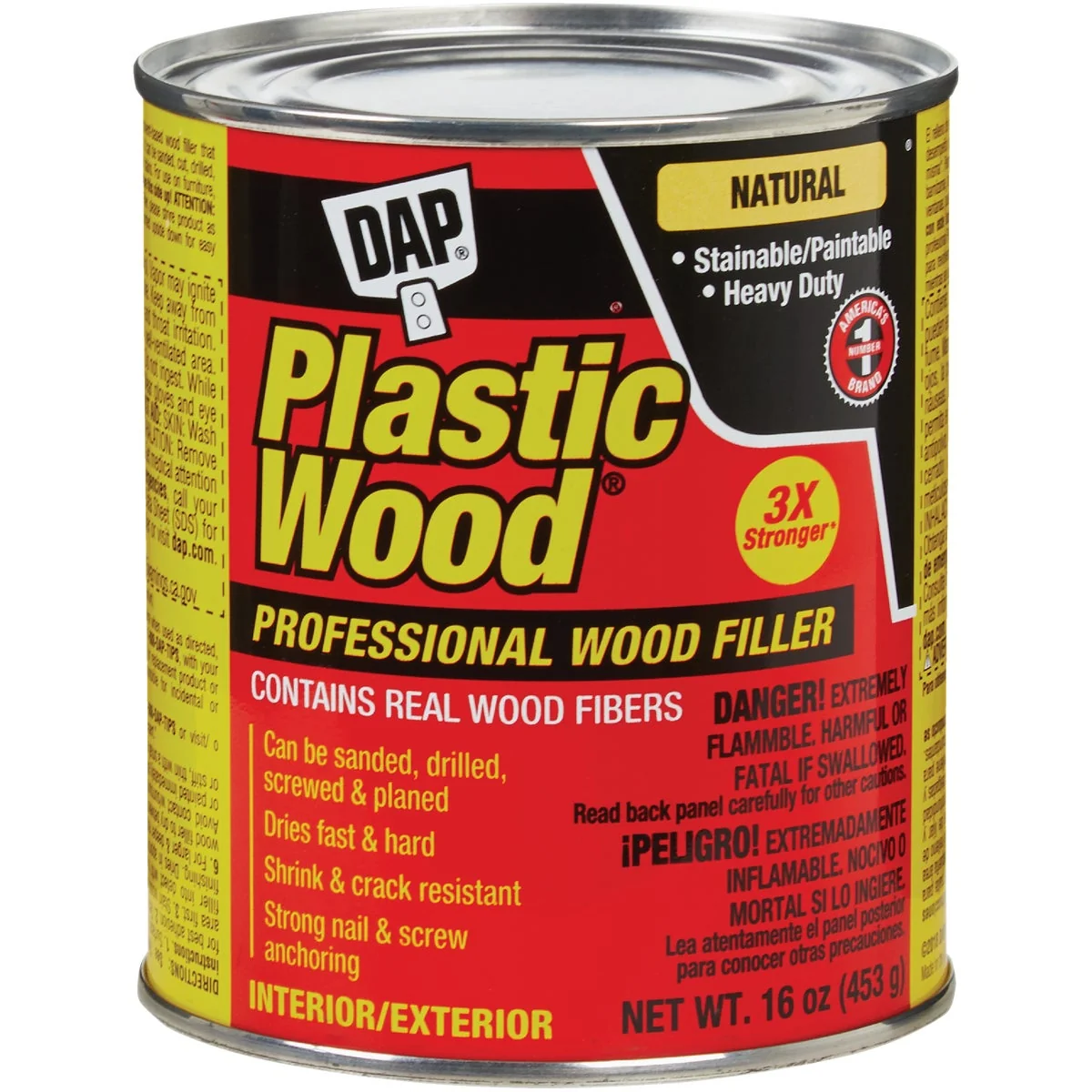 Consistent DAP Plastic Wood 16 Oz. Natural Solvent Professional Wood Filler Effective