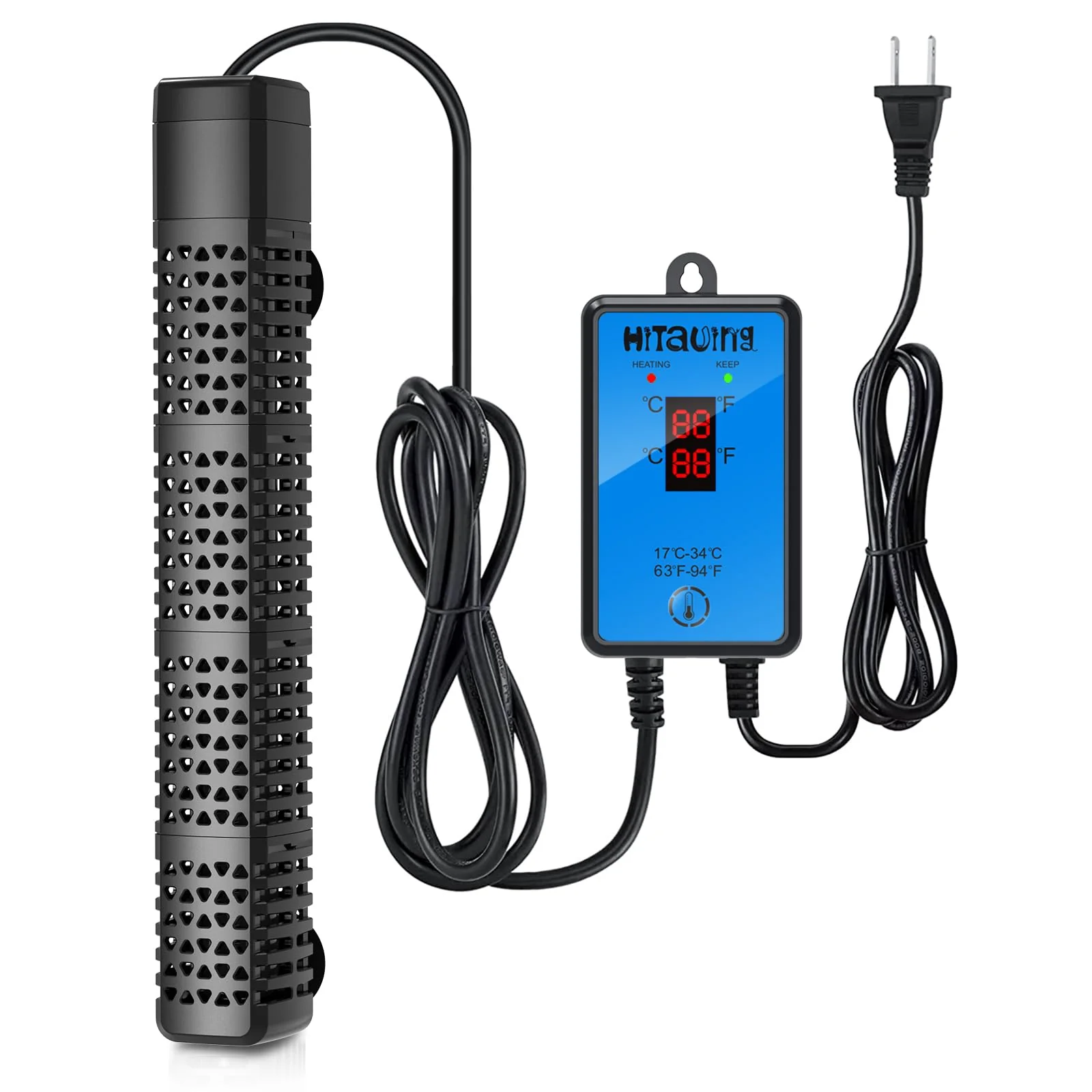 Refined HiTauing Aquarium Heater 300W 500W – Intelligent Temperature Control for Fresh Saltwater Healthy