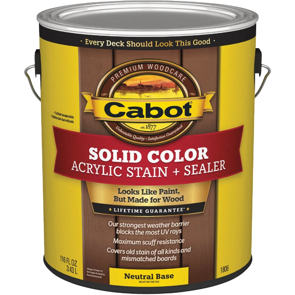 Unique Cabot Solid Color Acrylic Deck Stain Neutral Base 1 Gal. Green