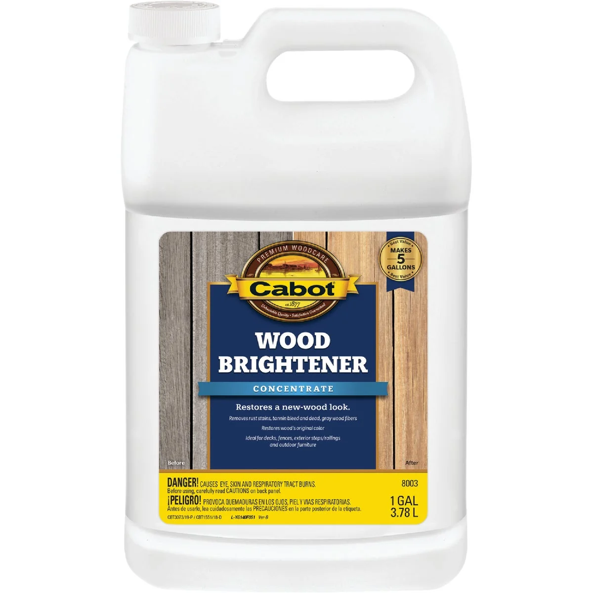 Contemporary Cabot Problem-Solver 1 Gal. House Deck Wood Brightener Concentrate Next-Generation