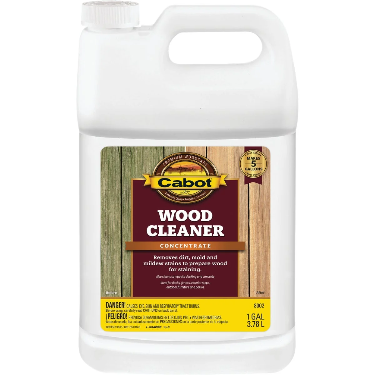 Smooth Cabot Problem-Solver 1 Gal. House Deck Wood Cleaner Reusable