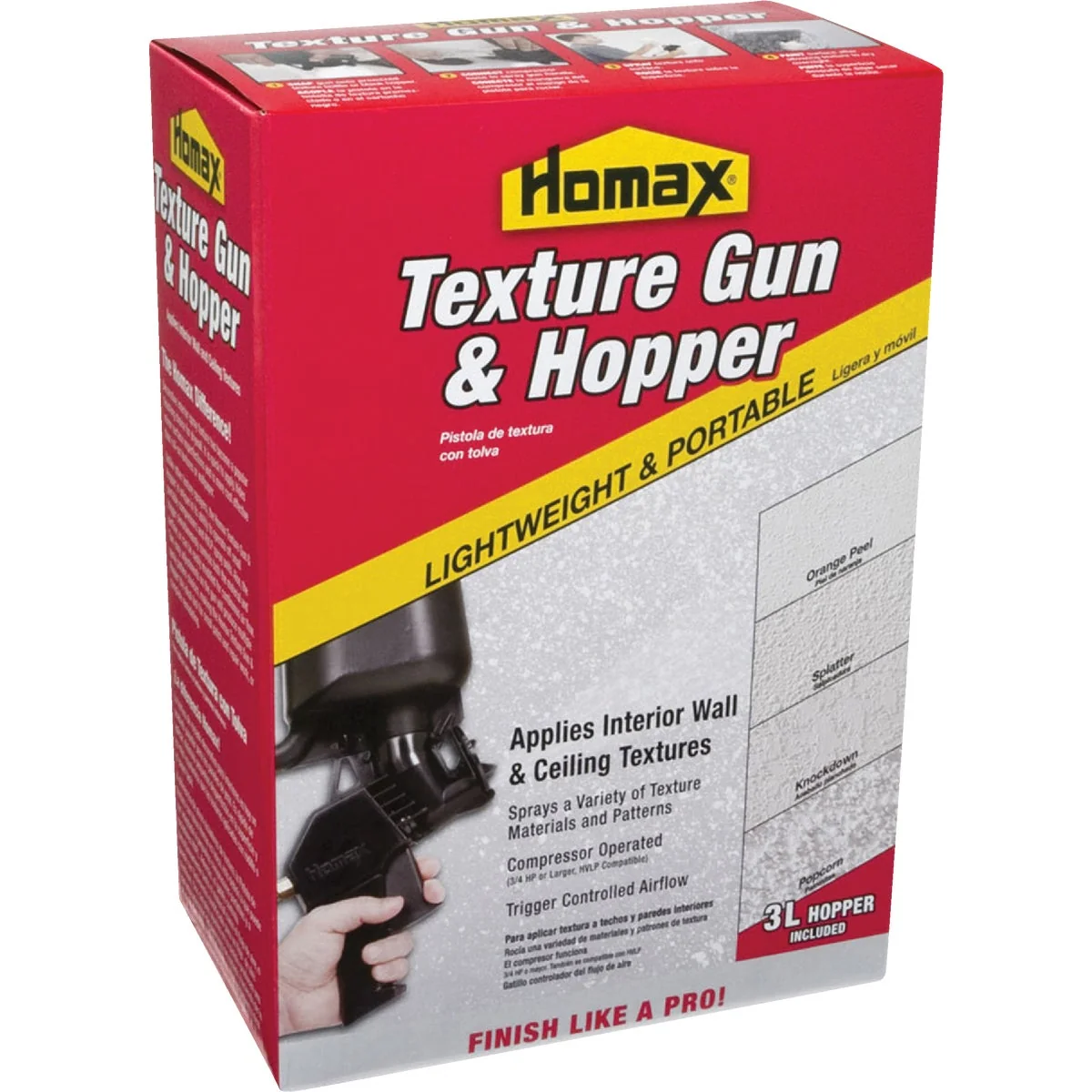 Elite Homax Pro Texture Pneumatic Spray Gun and Hopper Comfortable