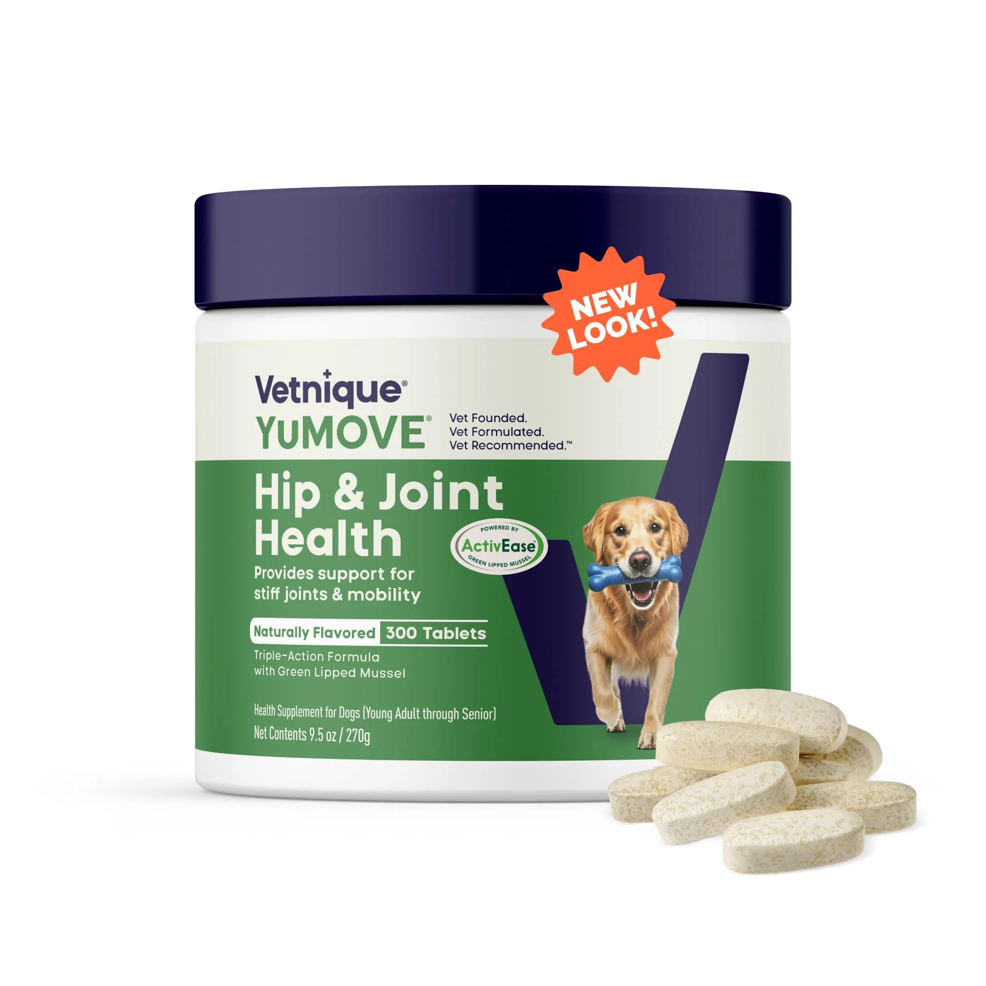 Quality YuMOVE Hip Joint Supplement for Dogs Regular Advanced Strength 300 Count Convenient