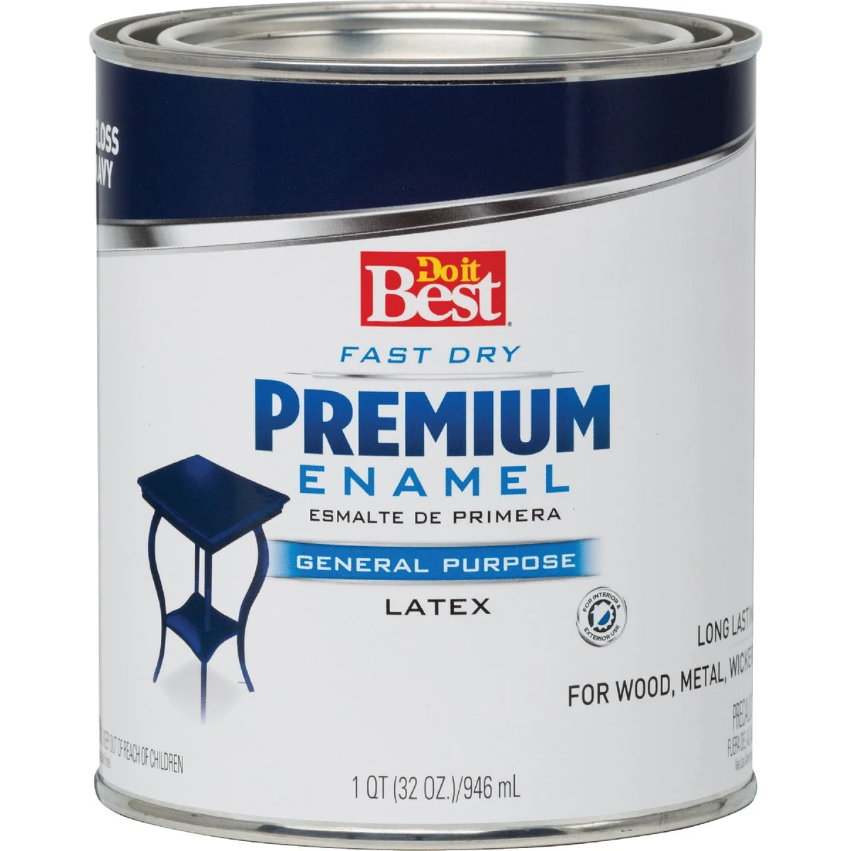 Verified Do it Fast Dry Acrylic Latex Gloss Premium Enamel Navy Blue 1 Qt. Recyclable