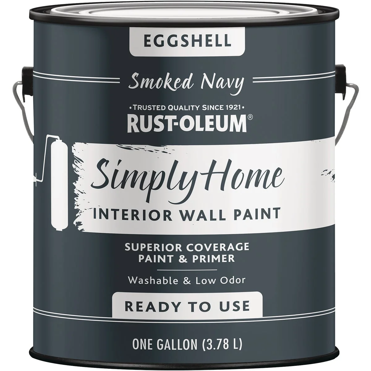 User-Friendly Simply Home Eggshell Smoked Navy Interior Wall Paint Gallon Premium