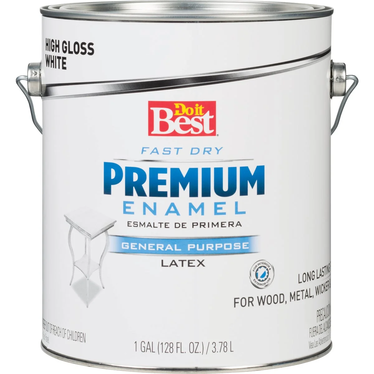 Crafted Do it Fast Dry Acrylic Latex Gloss Premium Enamel White 1 Gal. Outstanding