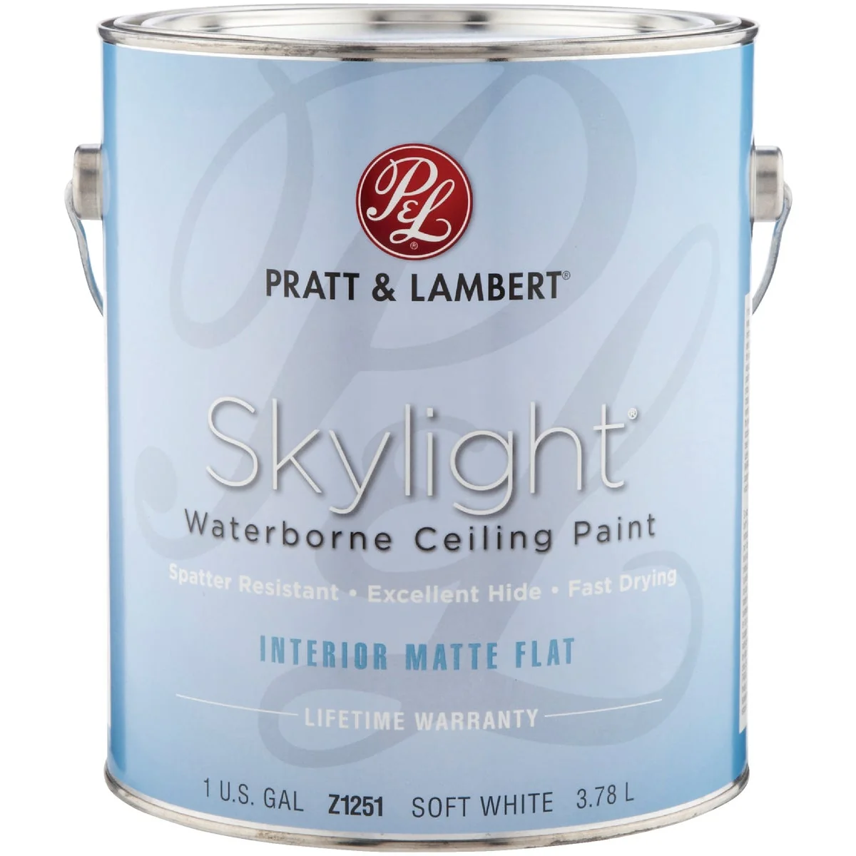 Quality Pratt Lambert Skylight Latex Matte Flat Ceiling Paint Soft White 1 Gal. Functional