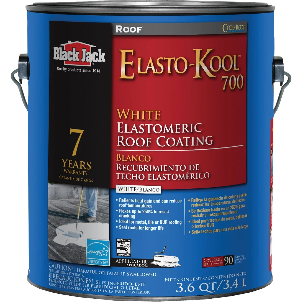Proven Black Jack Elasto-Kool 700 1 Gal. 7-Year White Siliconized Elastomeric Coating High-Performance