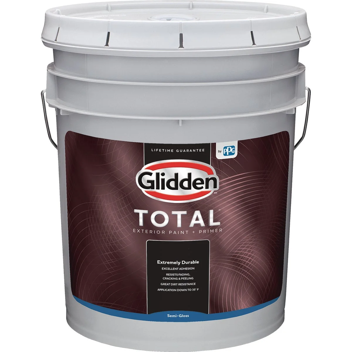 Reliable Glidden Total Exterior Paint Primer Semi-Gloss White Pastel Base 5 Gallon Natural