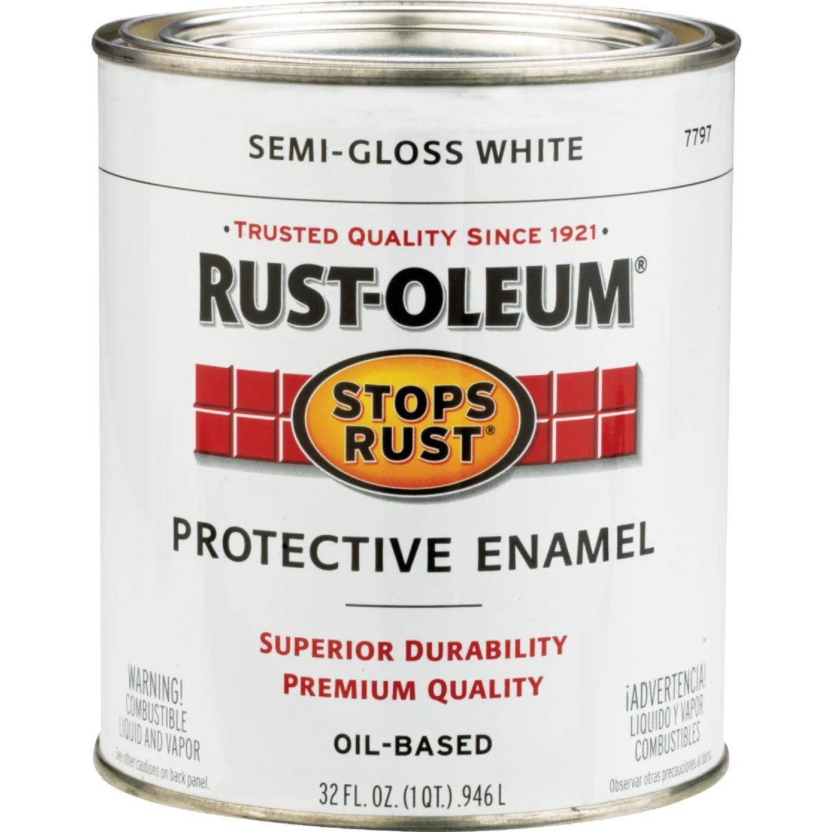Original Design Rust-Oleum Stops Rust Oil Based Semi-Gloss Protective Rust Control Enamel White 1 Qt. Selected