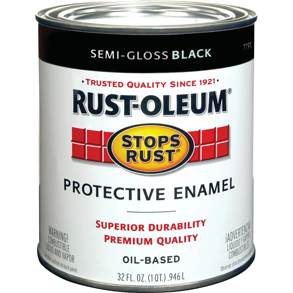 High-Quality Rust-Oleum Stops Rust Oil Based Semi-Gloss Protective Rust Control Enamel Black 1 Qt. Excellent