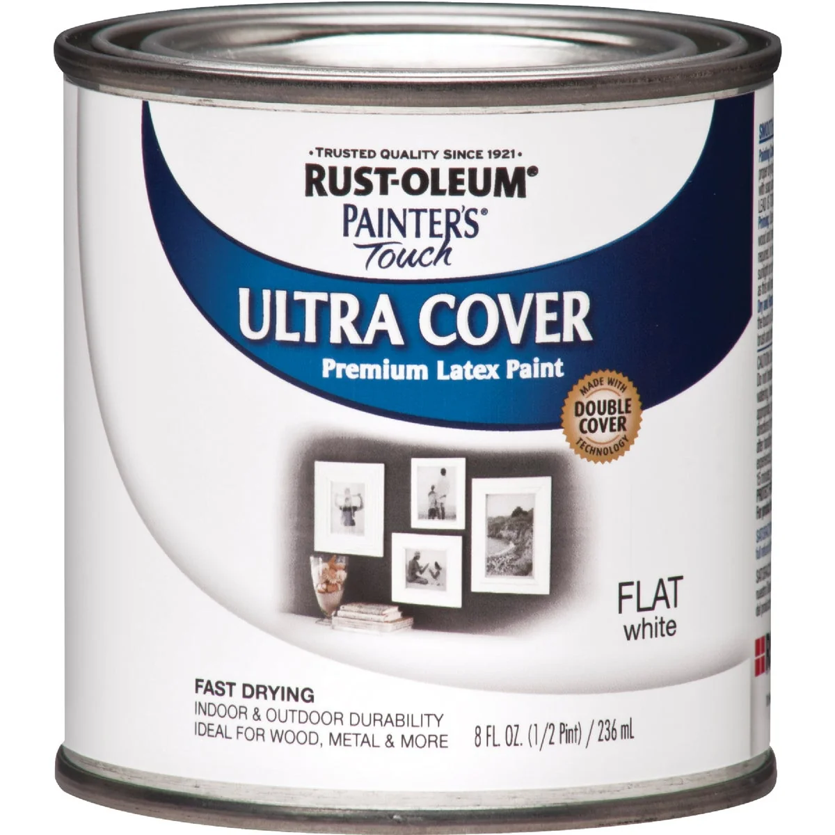 Reliable Rust-Oleum Painter's Touch 2X Ultra Cover Premium Latex Paint Flat White 1 2 Pt. Genuine