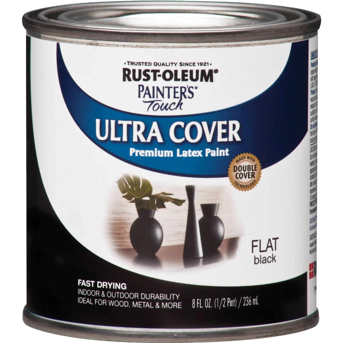 High-Performance Rust-Oleum Painter's Touch 2X Ultra Cover Premium Latex Paint Flat Black 1 2 Pt. World-Class