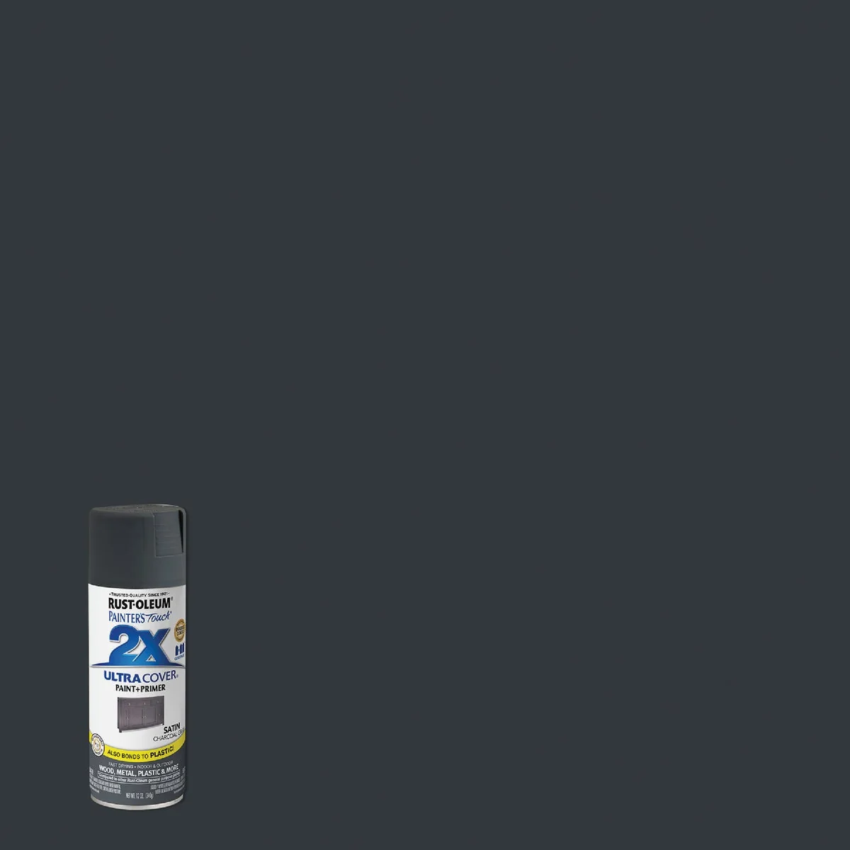 Specialty Rust-Oleum Painter's Touch 2X Ultra Cover 12 Oz. Charcoal Gray Satin Spray Paint Recyclable