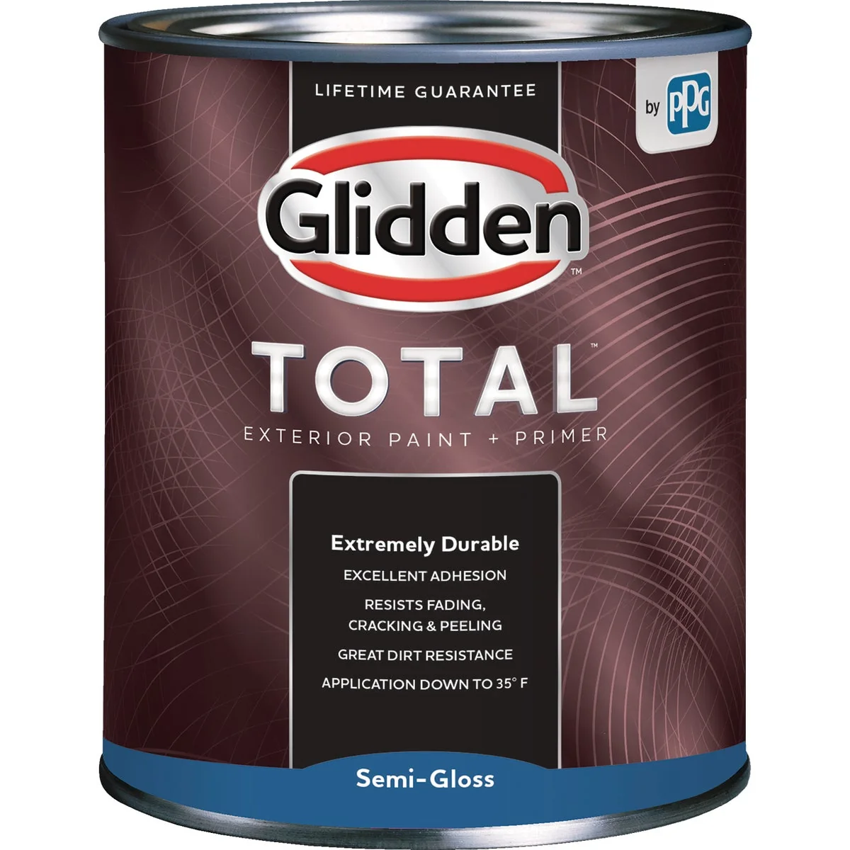 Relaxed Glidden Total Exterior Paint Primer Semi-Gloss Midtone Base Quart Trendy