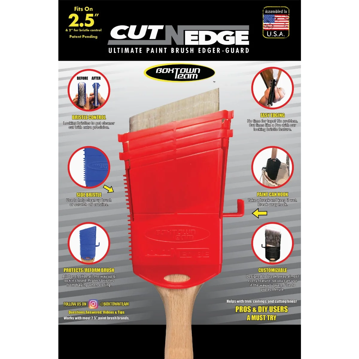 Natural Boxtown Cut-N-Edge Paint Brush Edger Guard Clean
