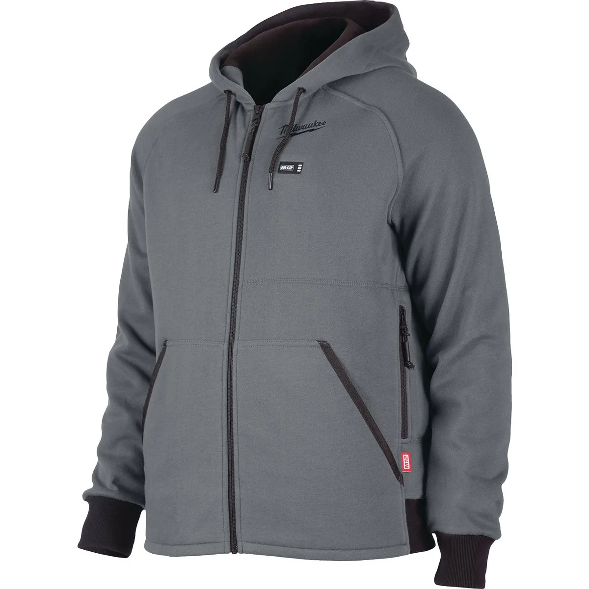 Fine Crafted Milwaukee M12 Large Gray Cordless Heated Hoodie Excellent