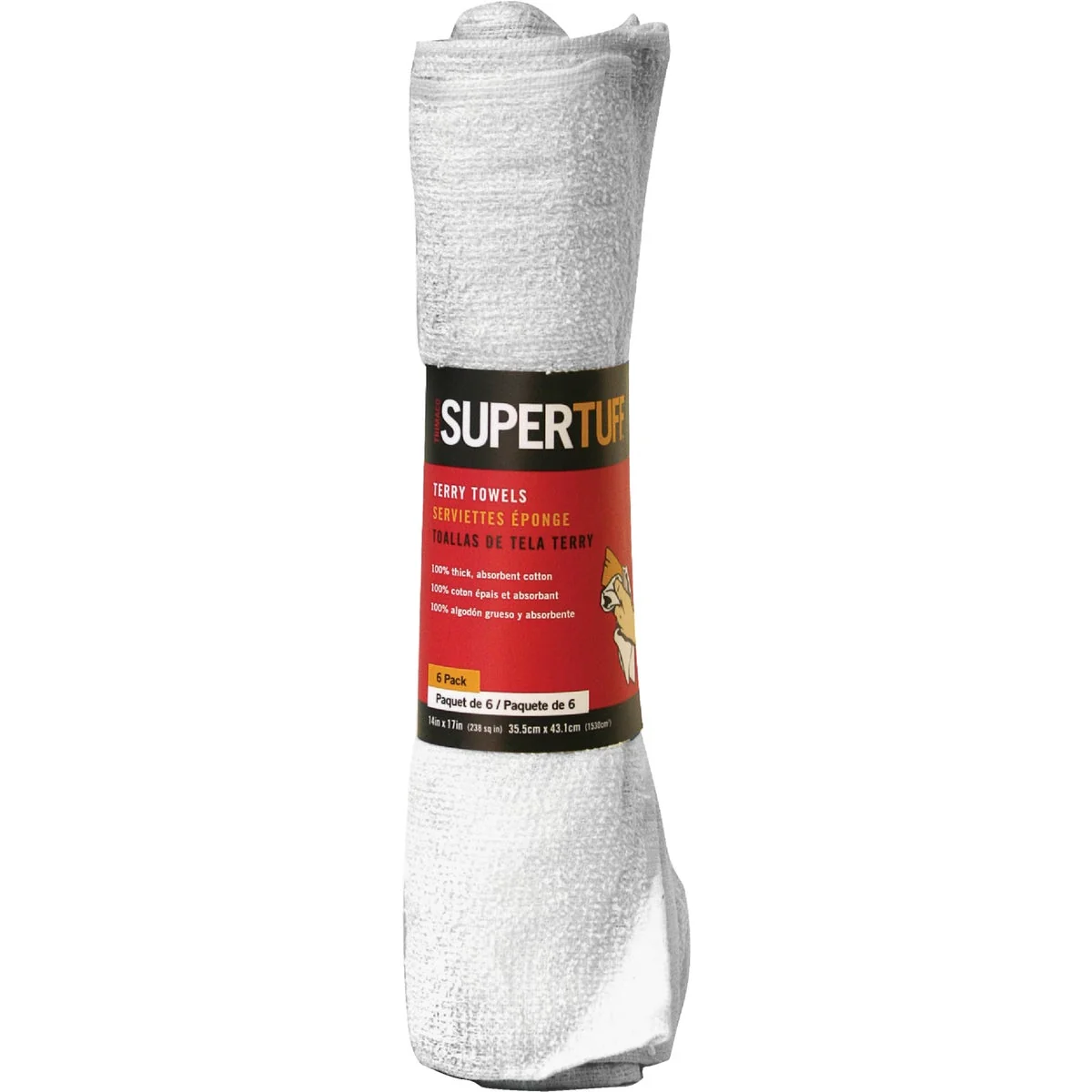Reusable Trimaco SuperTuff 14 In. x 17 In. White Terry Cloth Towels 6-Pack Soft