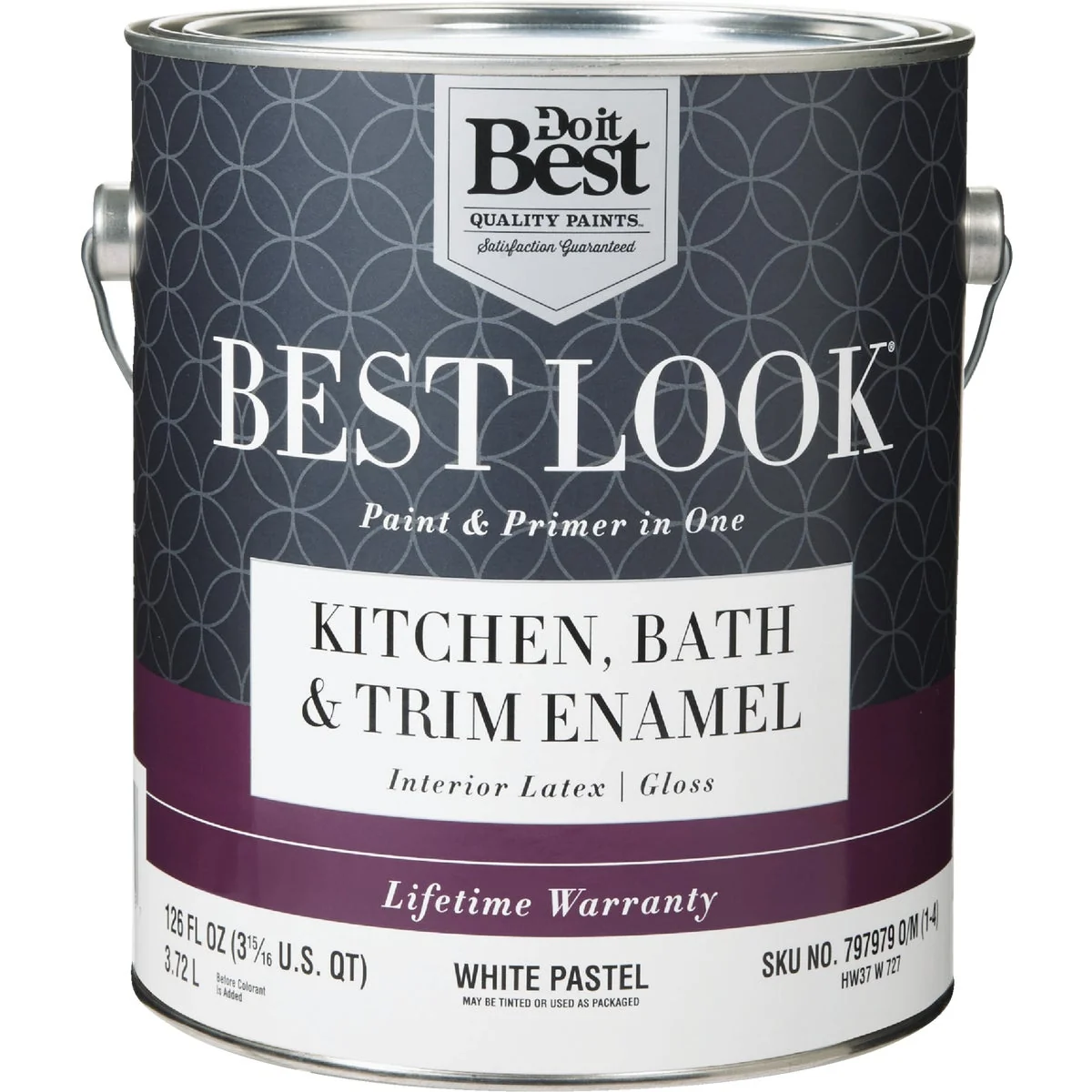 Functional Look Latex Paint Primer In One Kitchen Bath Trim Enamel Gloss Interior Wall Paint White-Pastel Base 1 Gal. Top-Quality