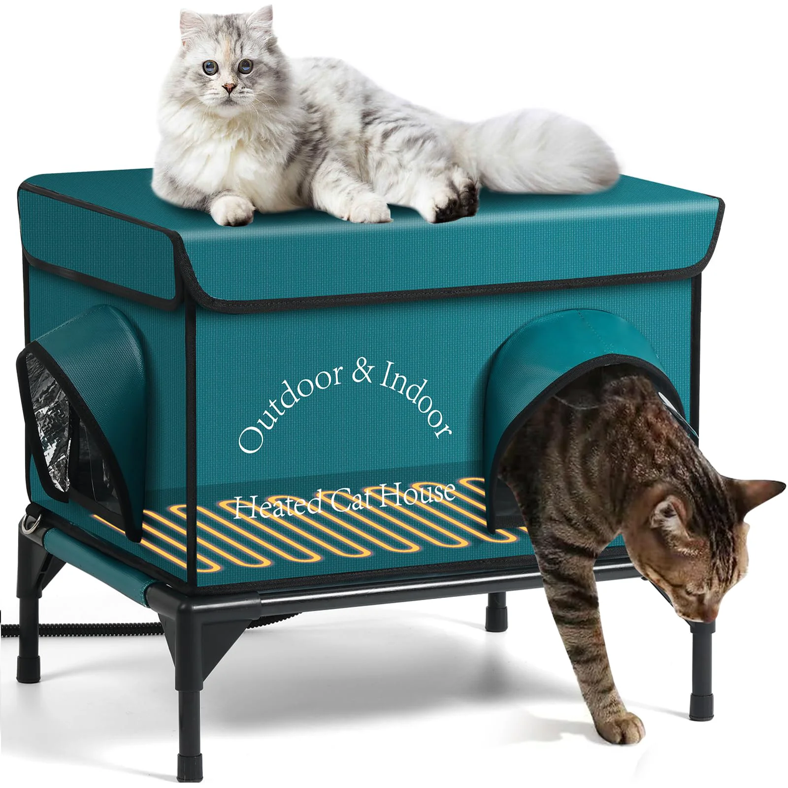 Healthy Yeatruojeet Heated Cat House – Insulated Outdoor Shelter with Heating Pad Authentic