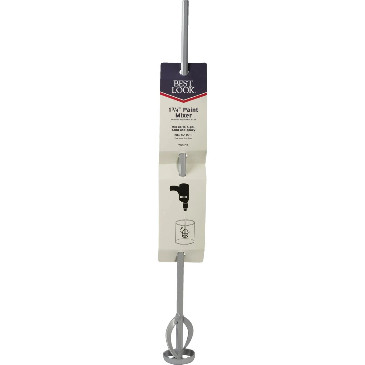 Durable Look 5 Gal. 19 In. x 1-3 4 In. Steel Spiral Mixer Elite