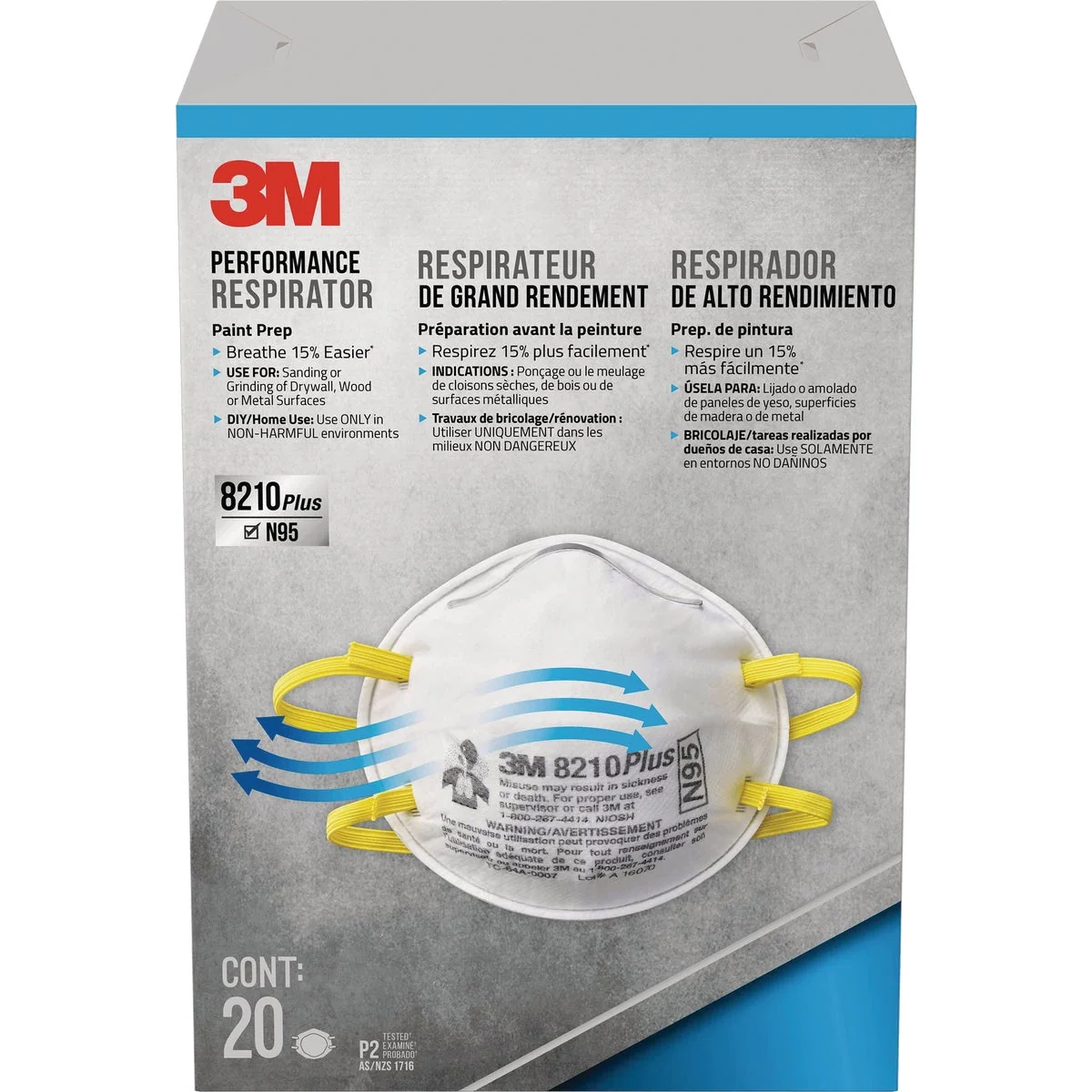 Fine Crafted 3M N95 Particulate Sanding Respirator 20-Pack Comfortable