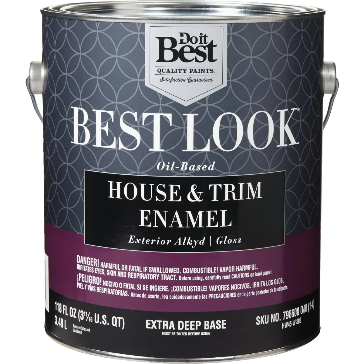 Functional Look Oil-Based Alkyd Gloss Exterior House Trim Enamel Paint Extra Deep Base 1 Gal. Certified