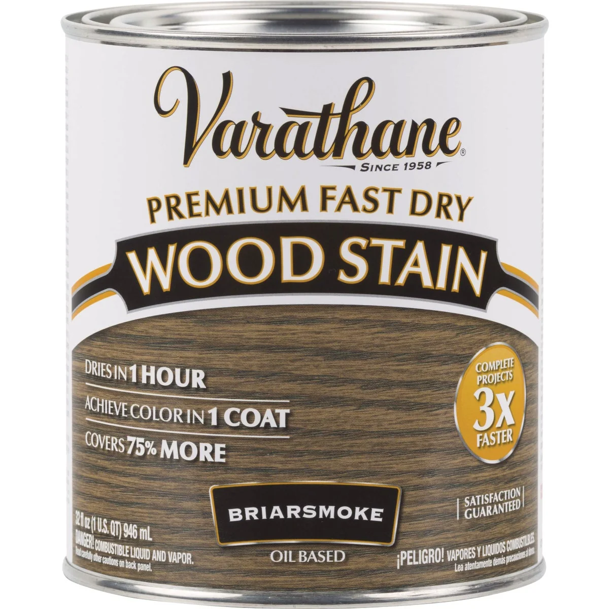 Solid Varathane Fast Dry Briarsmoke Urethane Modified Alkyd Interior Wood Stain 1 Qt. Premium