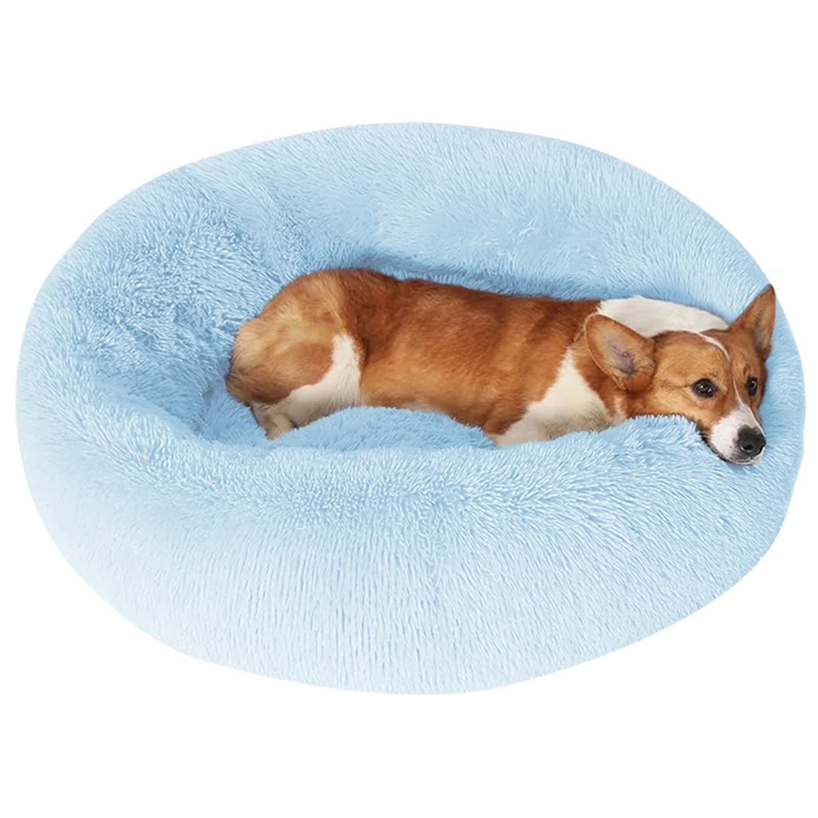 Convenient JOLLYVOGUE Calming Donut Dog Bed - Large Fluffy Cushion for Medium Large Dogs 27 30 36 inches Unique