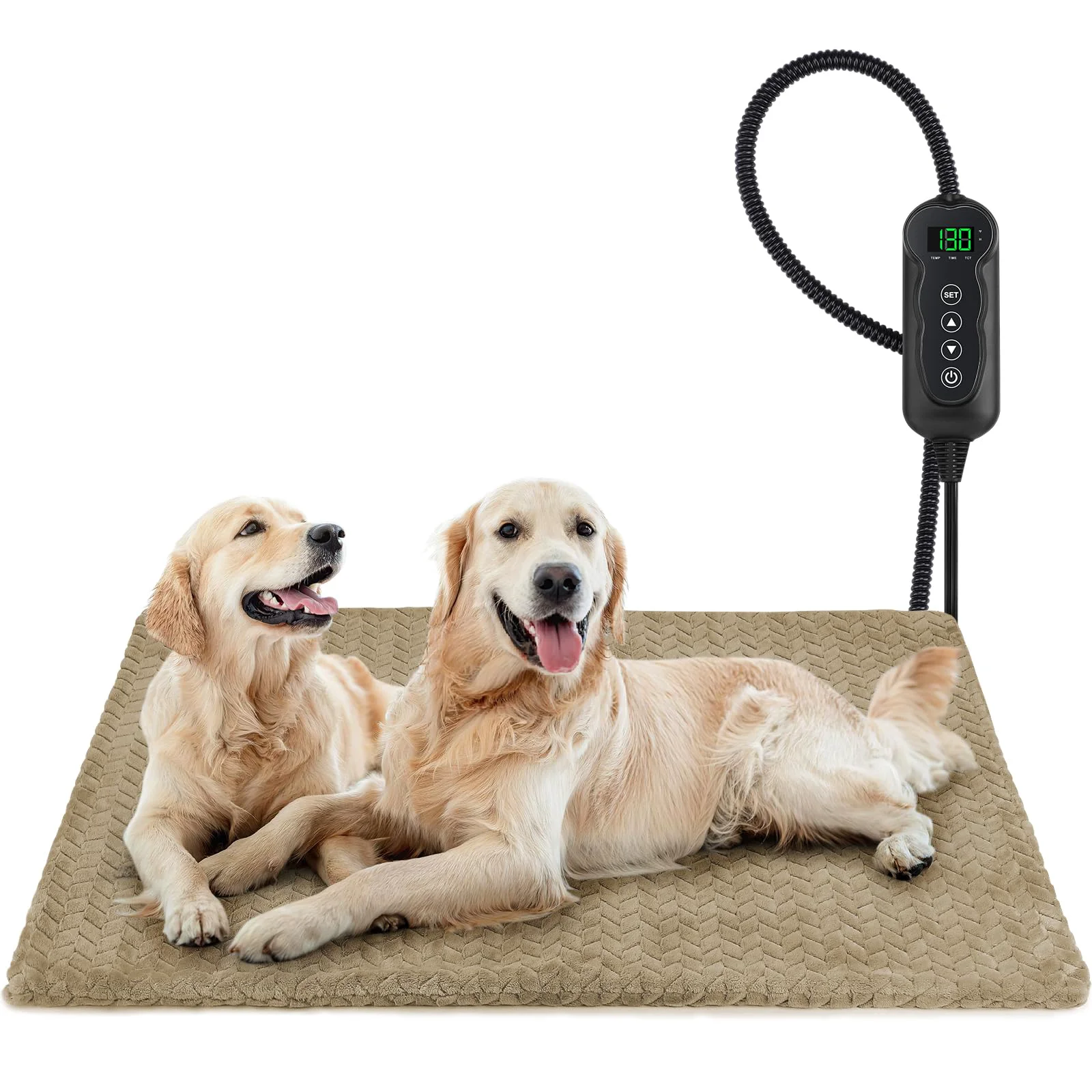 Smooth GASUR Heated Cat Bed with Timer – Waterproof Indoor Heating Pad for Cats Dogs 47x28 in XL Organic