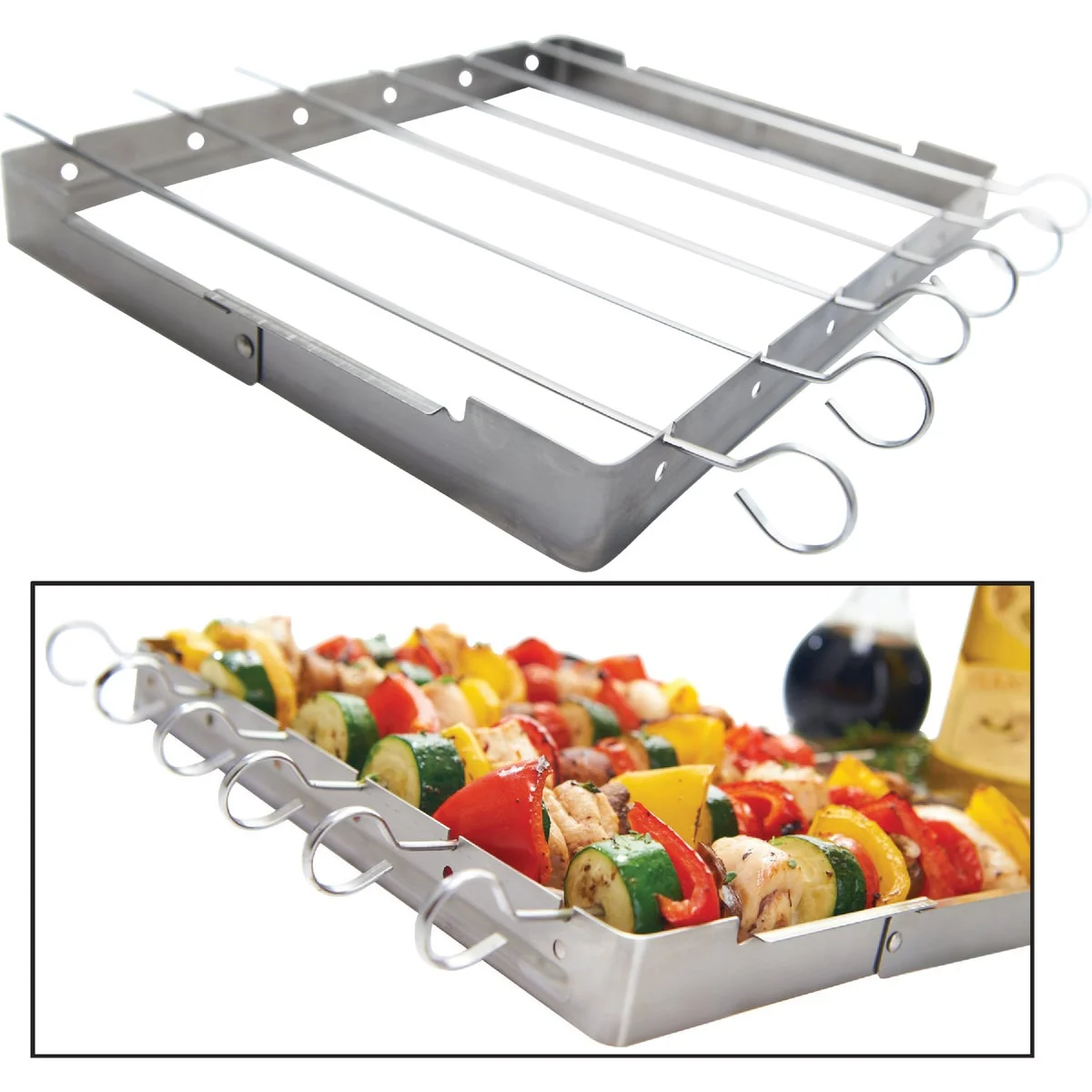 Pure GrillPro Stainless Steel Kebab Grill Rack with Skewers Proven