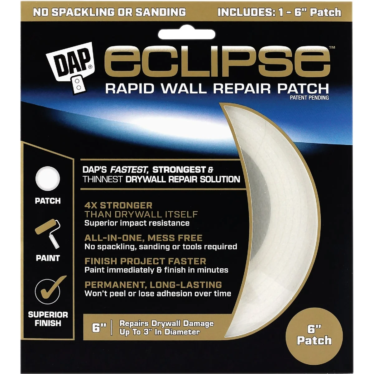 Pure DAP Eclipse 6 In. Rapid Wall Repair Patch User-Friendly