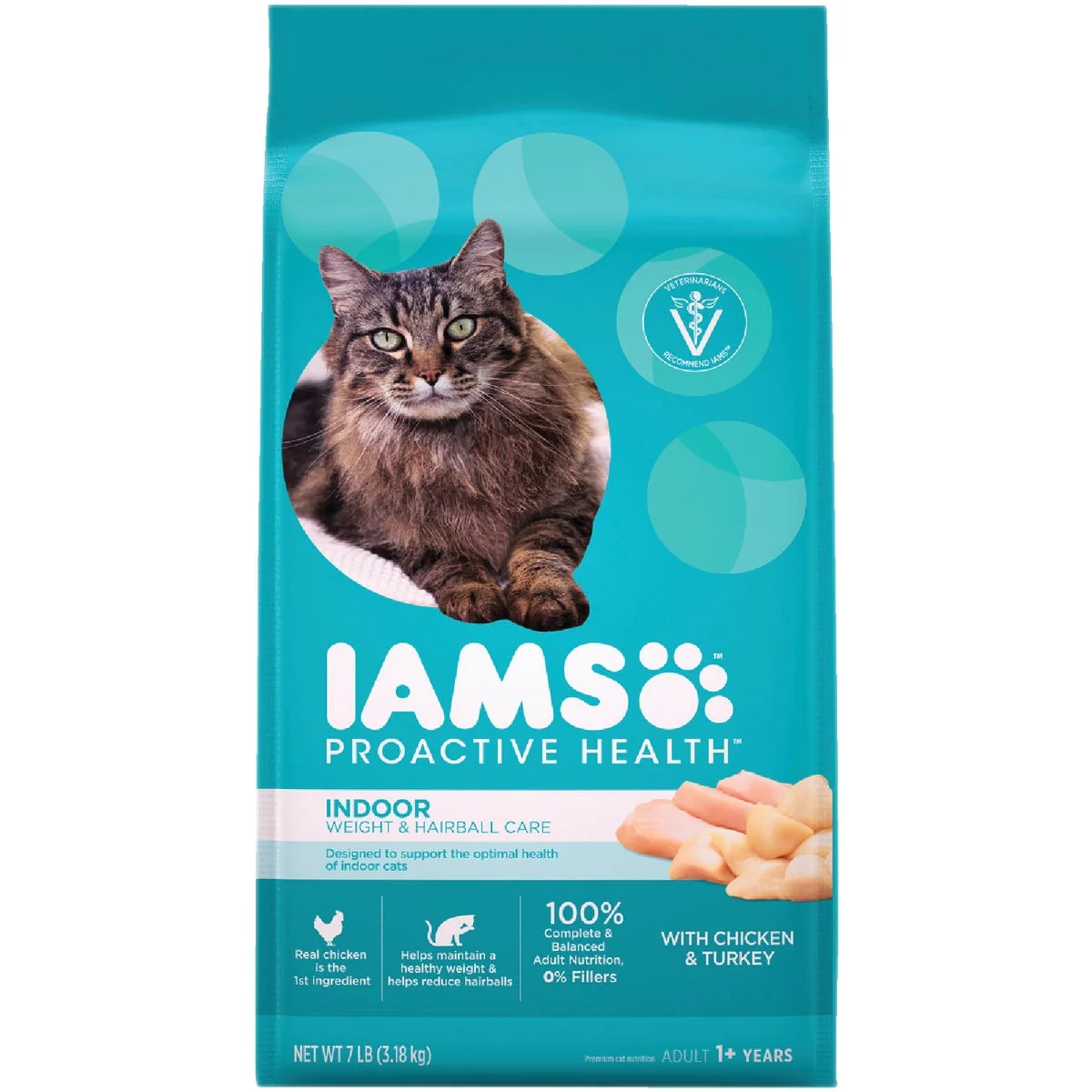 Responsible Iams Proactive Health Weight Hairball Care 7 Lb. Chicken Turkey Flavor Adult Dry Cat Food World-Class
