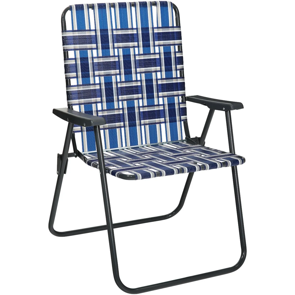 Premium Outdoor Expressions Multi-Color Web Folding Chair Dependable