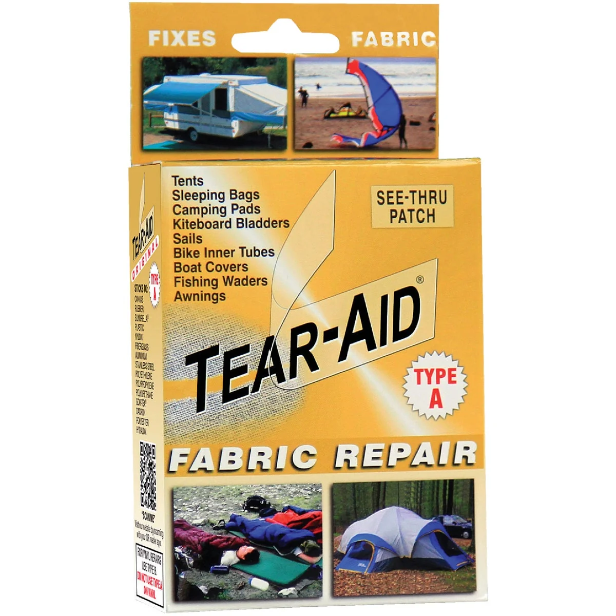 Detailed Tear-Aid Transparent Tent Multi-Use Fabric Repair Kit Dependable