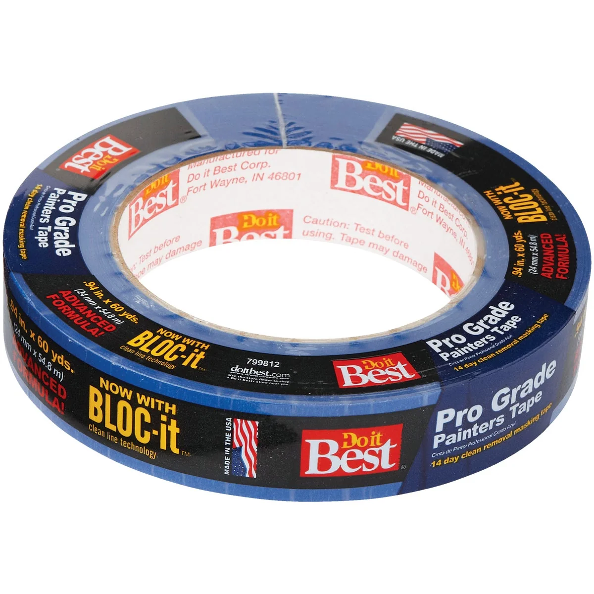 Powerful Do it Pro Grade 0.94 In. x 60 Yd. Blue Painter's Masking Tape Long-Lasting