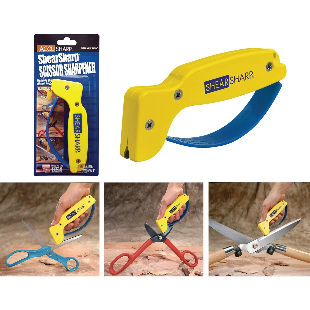 Enhanced AccuSharp ShearSharp Diamond-Honed Tungsten Carbide Blade Scissor Sharpener First-Class