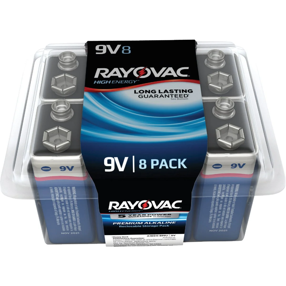Fashionable Rayovac High Energy 9V Alkaline Battery 8-Pack Pure