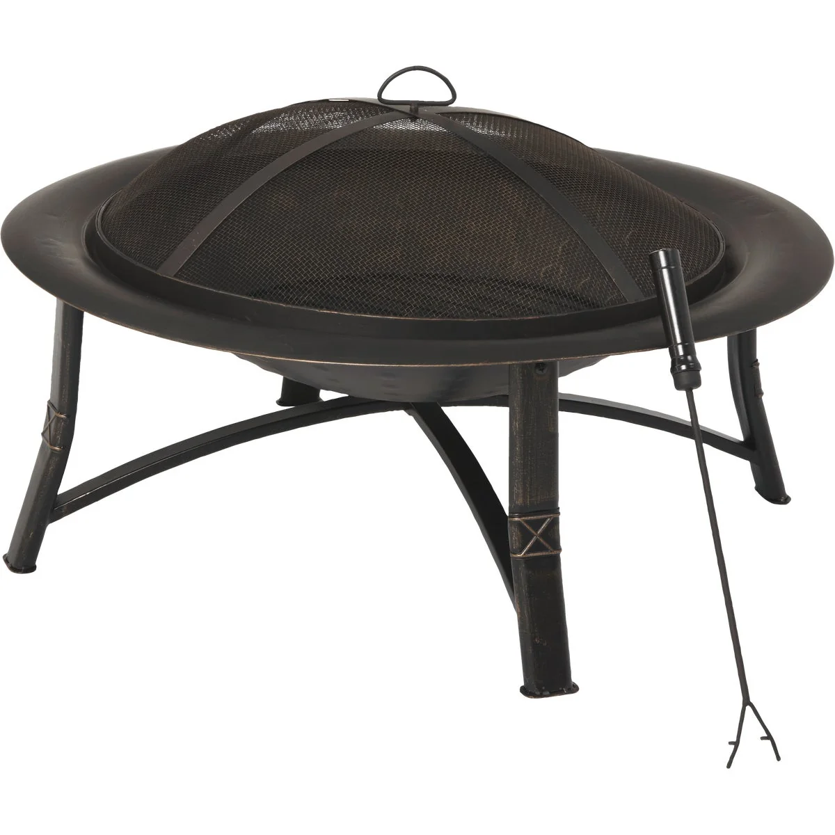 Next-Generation Outdoor Expressions 35 In. Antique Bronze Round Steel Fire Pit Superior