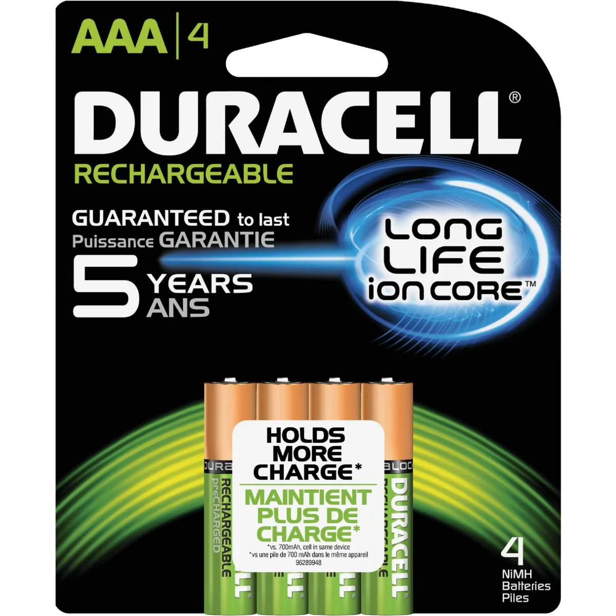 Genuine Duracell AAA NiMH Rechargeable Battery 4-Pack Durable