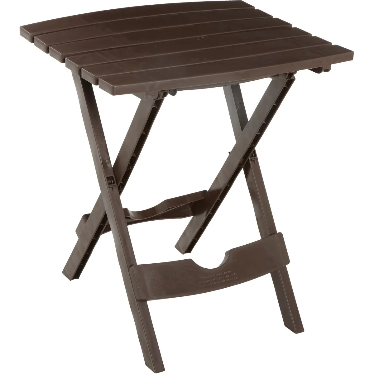 Detailed Adams Quik-Fold Brown 15 In. x 17.5 In. Rectangle Resin Folding Side Table Eco-Friendly