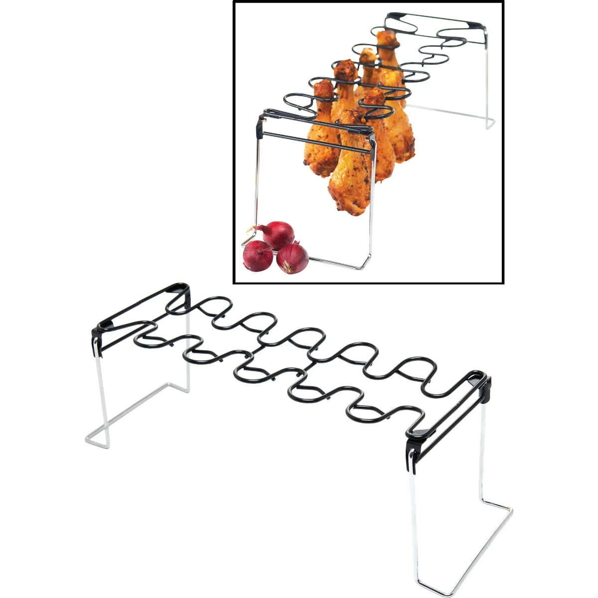 Professional GrillPro Steel Wing Leg Grill Rack Contemporary